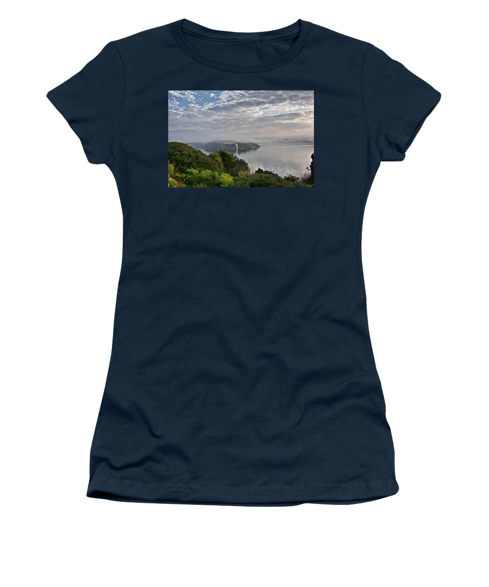 Outdoor Women's T-Shirt featuring the photograph Foggy days in bloody island 3 by Pedro Cardona Llambias