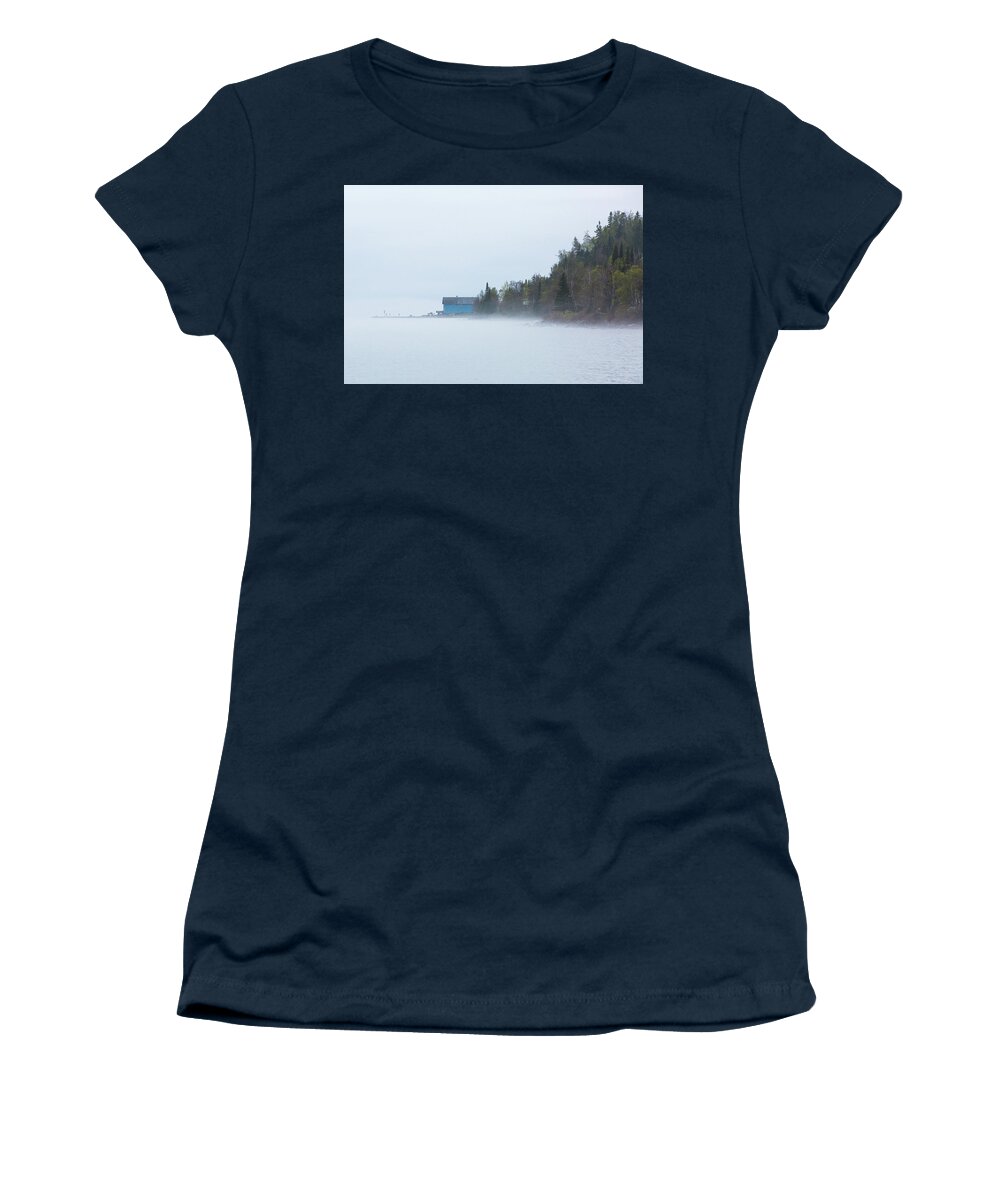 Silver Islet Women's T-Shirt featuring the photograph Foggy Store by Linda Ryma
