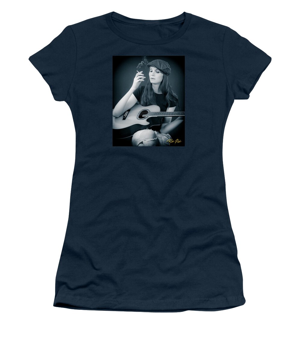  Women's T-Shirt featuring the photograph Folk Singer by Rikk Flohr