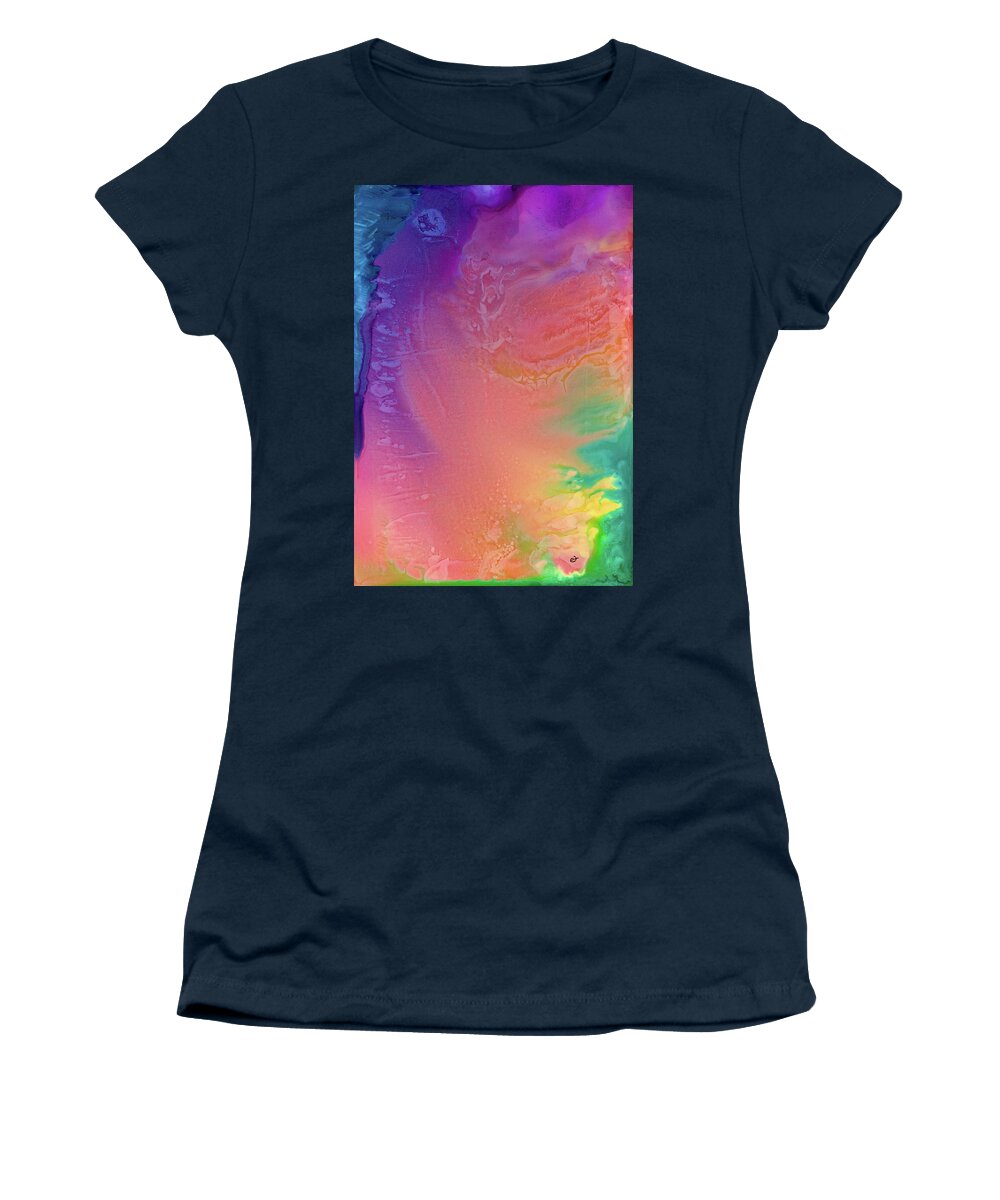 Alcohol Ink Women's T-Shirt featuring the painting Fools Rush In by Eli Tynan