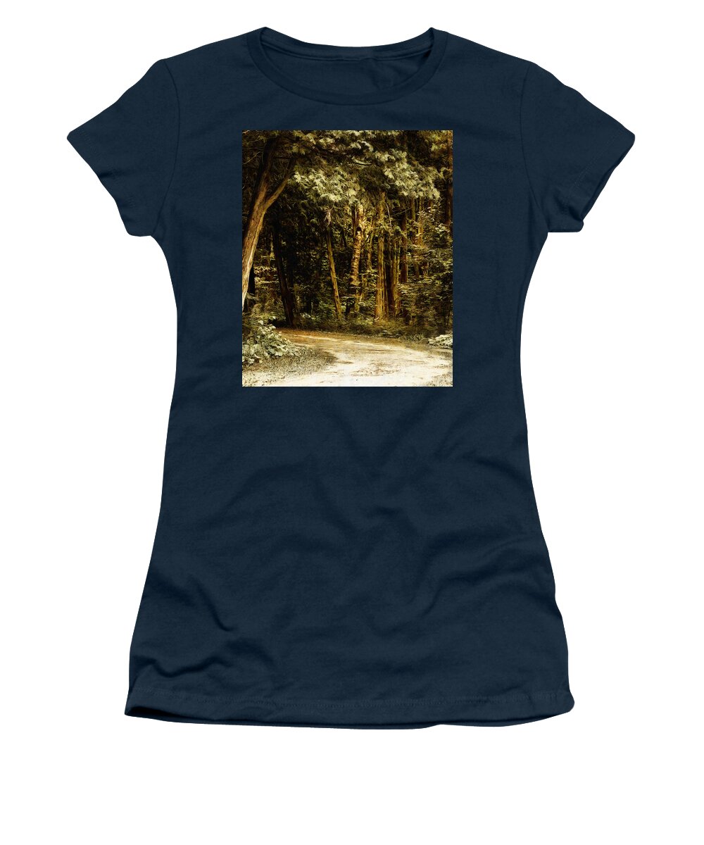 Forest Women's T-Shirt featuring the digital art Forest Curve by JGracey Stinson