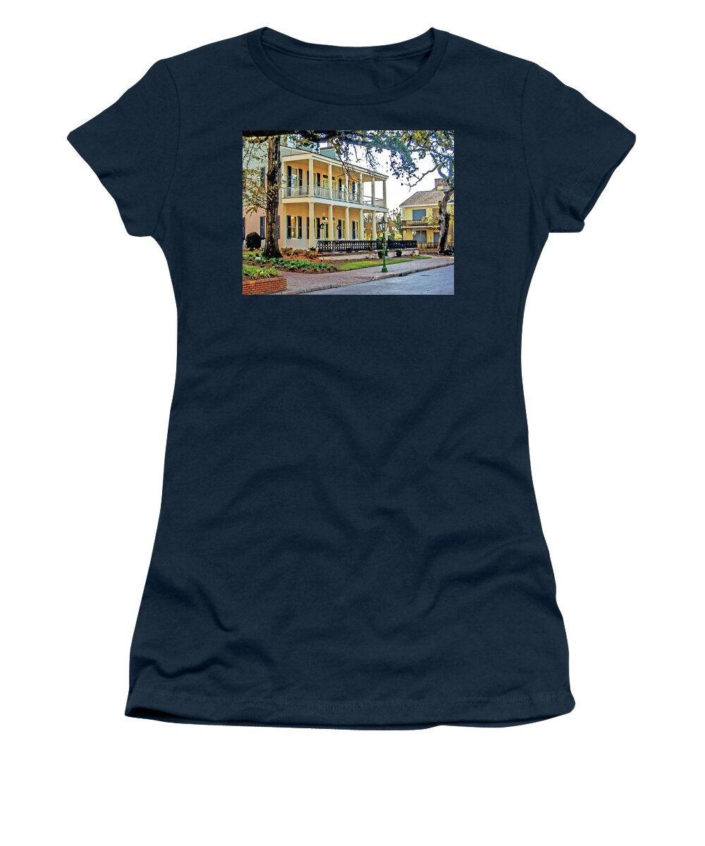 Mobile Women's T-Shirt featuring the digital art Fort Conde Inn in Mobile Alabama by Michael Thomas