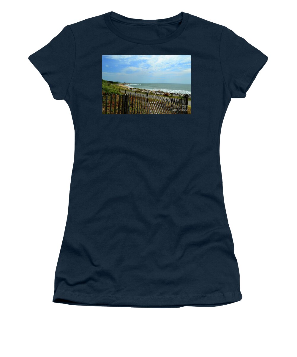 Fort Fisher Women's T-Shirt featuring the photograph Fort Fisher Beach by Amy Lucid