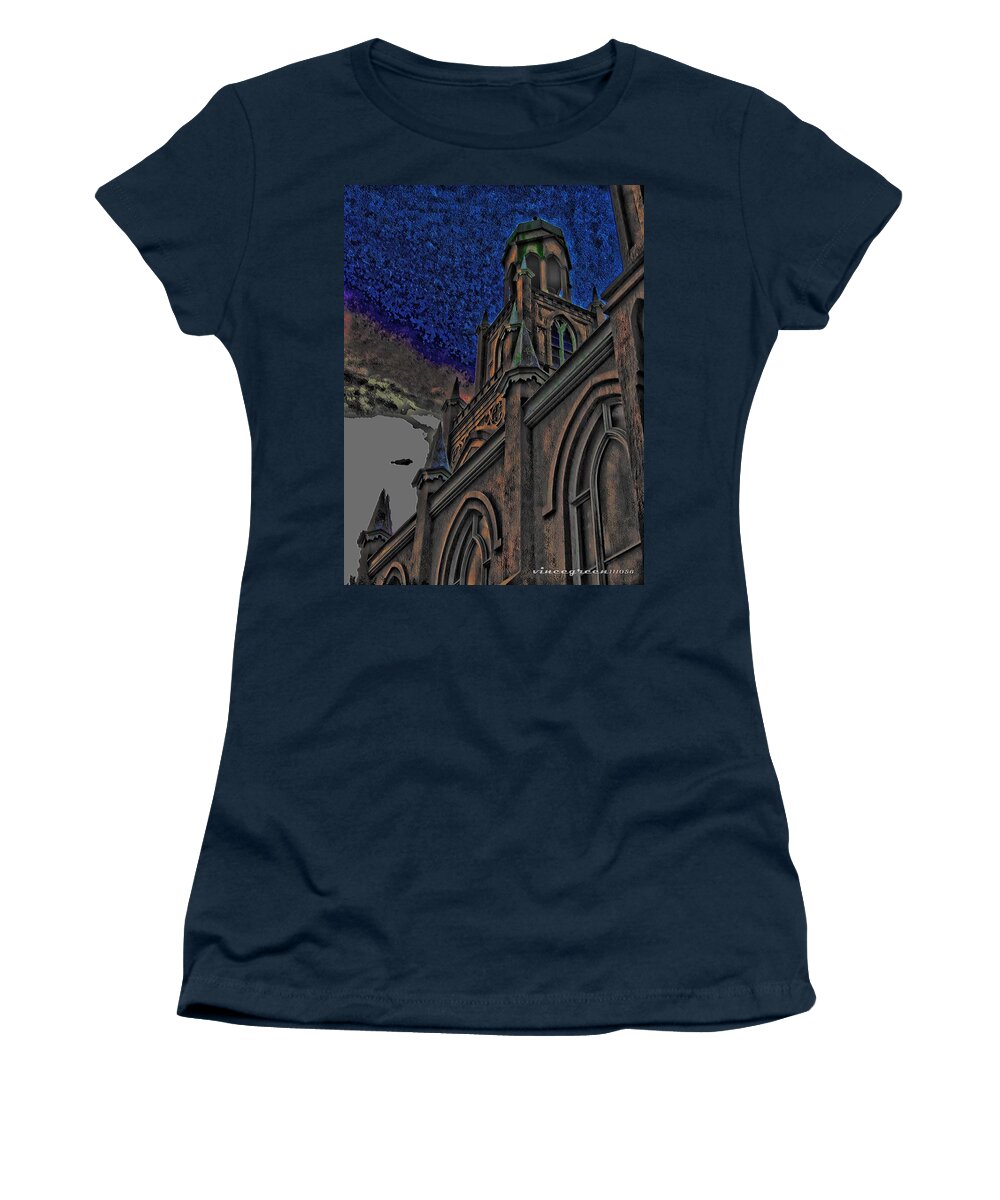 Church Women's T-Shirt featuring the digital art Fortified by Vincent Green