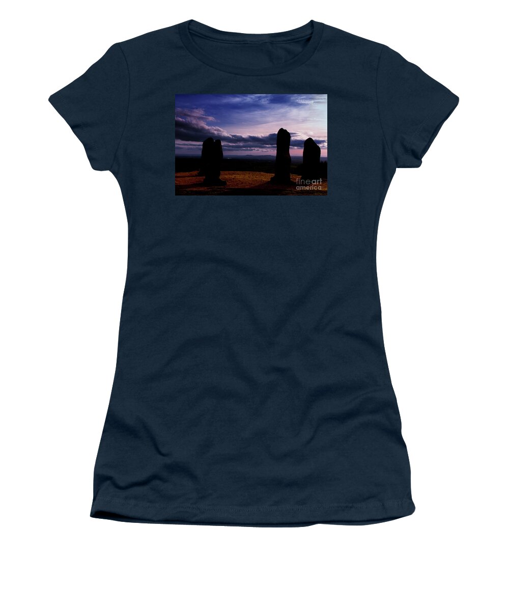 Sunset Women's T-Shirt featuring the photograph Four Stones Clent Hills by Stephen Melia