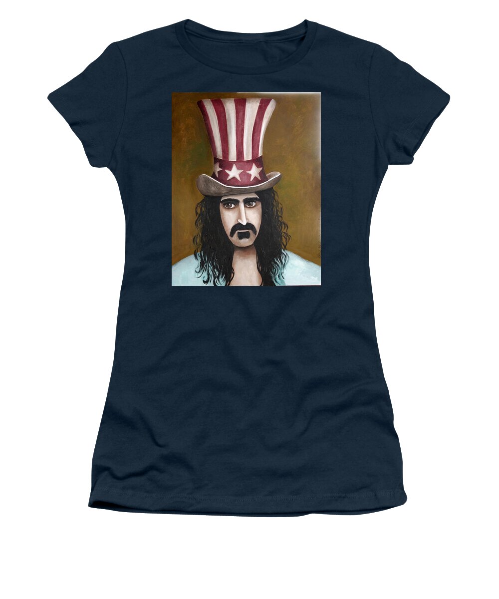 Frank Zappa Women's T-Shirt featuring the painting Franks Hat by Leah Saulnier The Painting Maniac