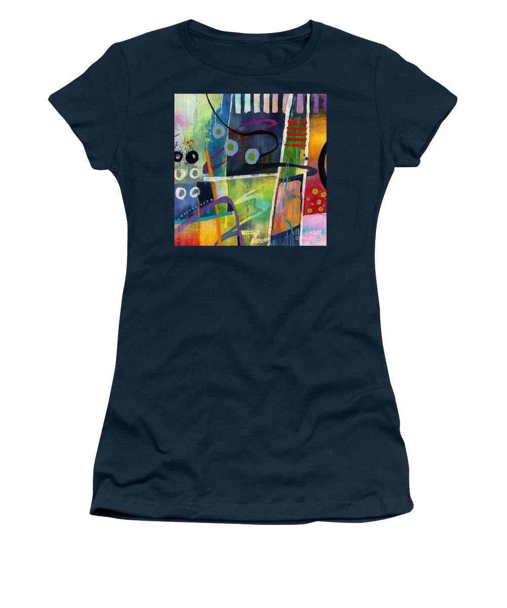 Abstract Women's T-Shirt featuring the painting Fresh Jazz - Red by Hailey E Herrera