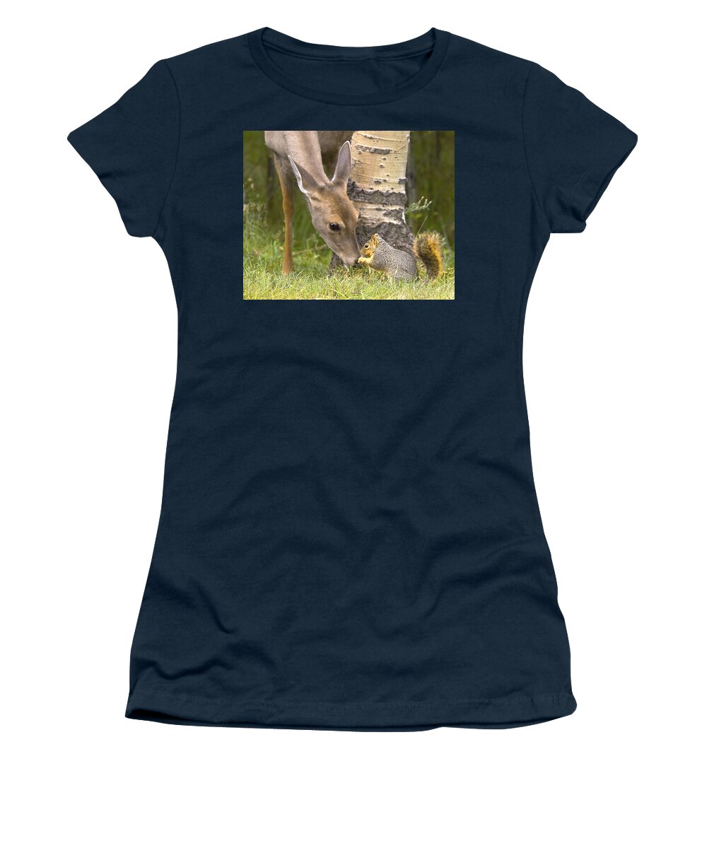 Deer Women's T-Shirt featuring the photograph Friends by Gary Beeler