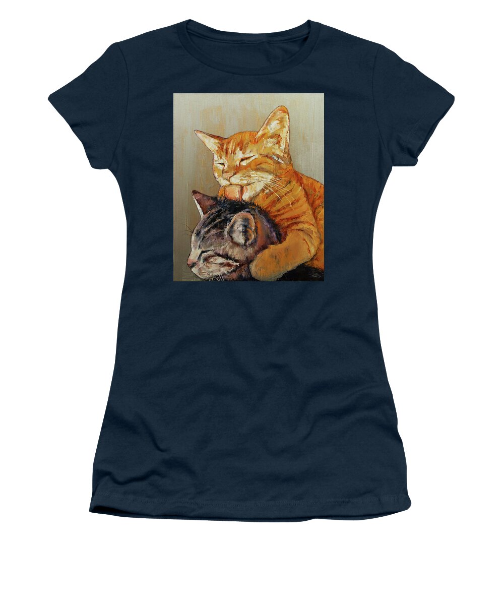 Cat Women's T-Shirt featuring the painting Friends by Michael Creese