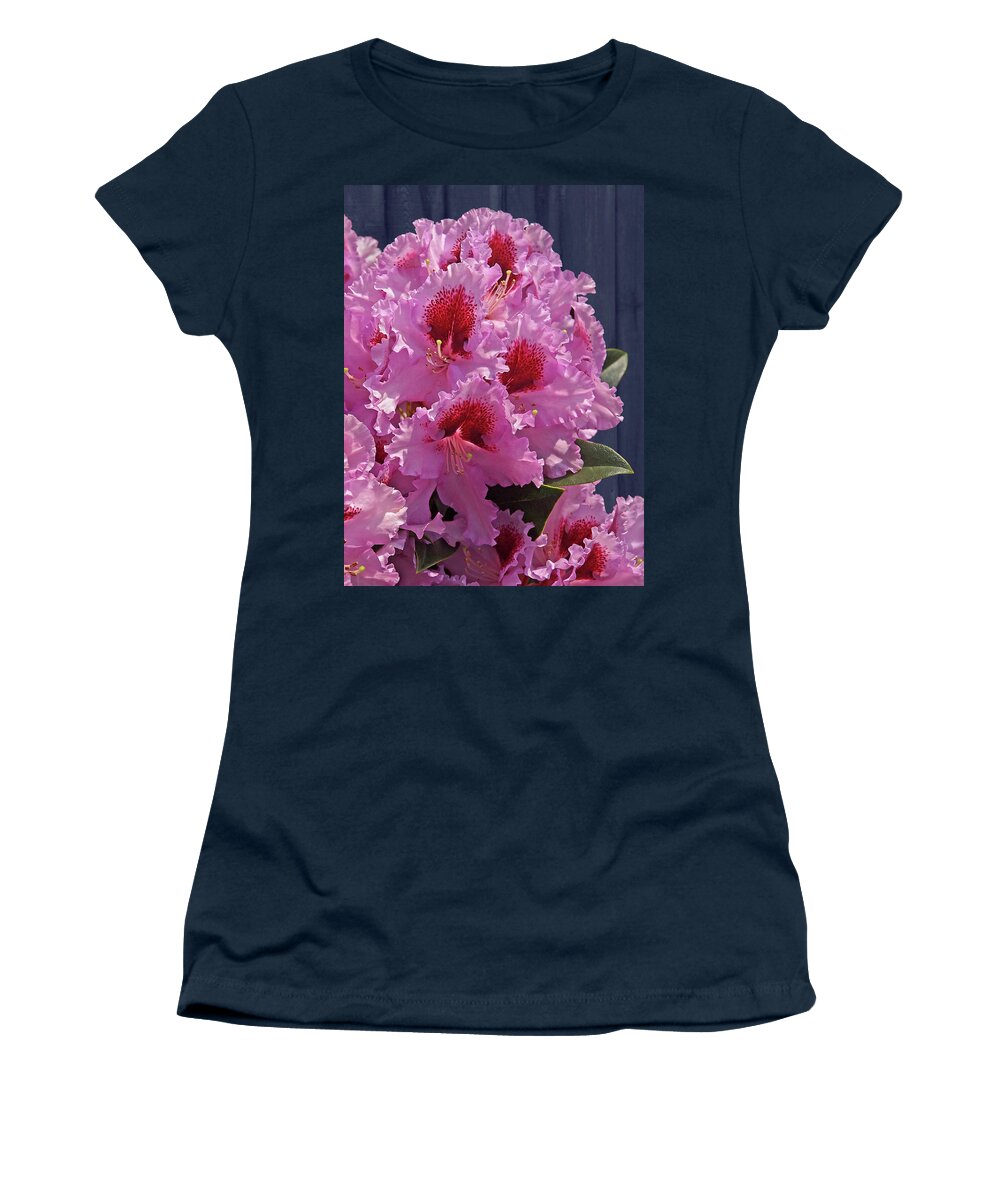 Pink Flower Women's T-Shirt featuring the photograph Frilly Pink Rhododendron by Gill Billington