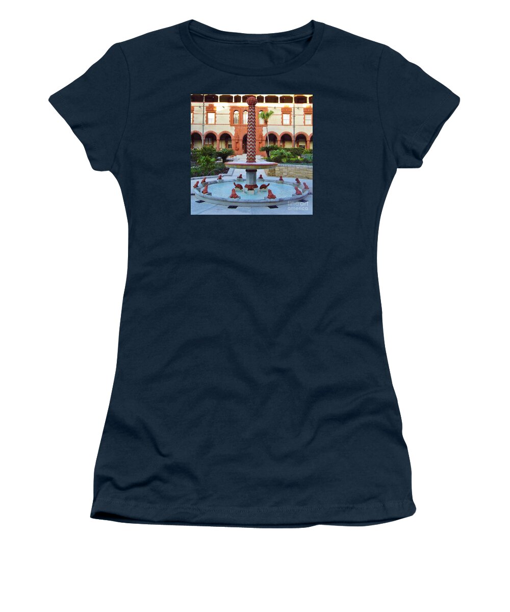 Fountain Women's T-Shirt featuring the photograph Frog Fountain by D Hackett
