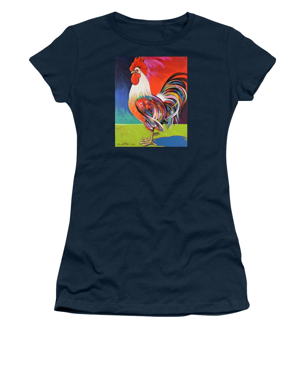 Rooster Art Women's T-Shirt featuring the painting Front Range Monarch by Bob Coonts