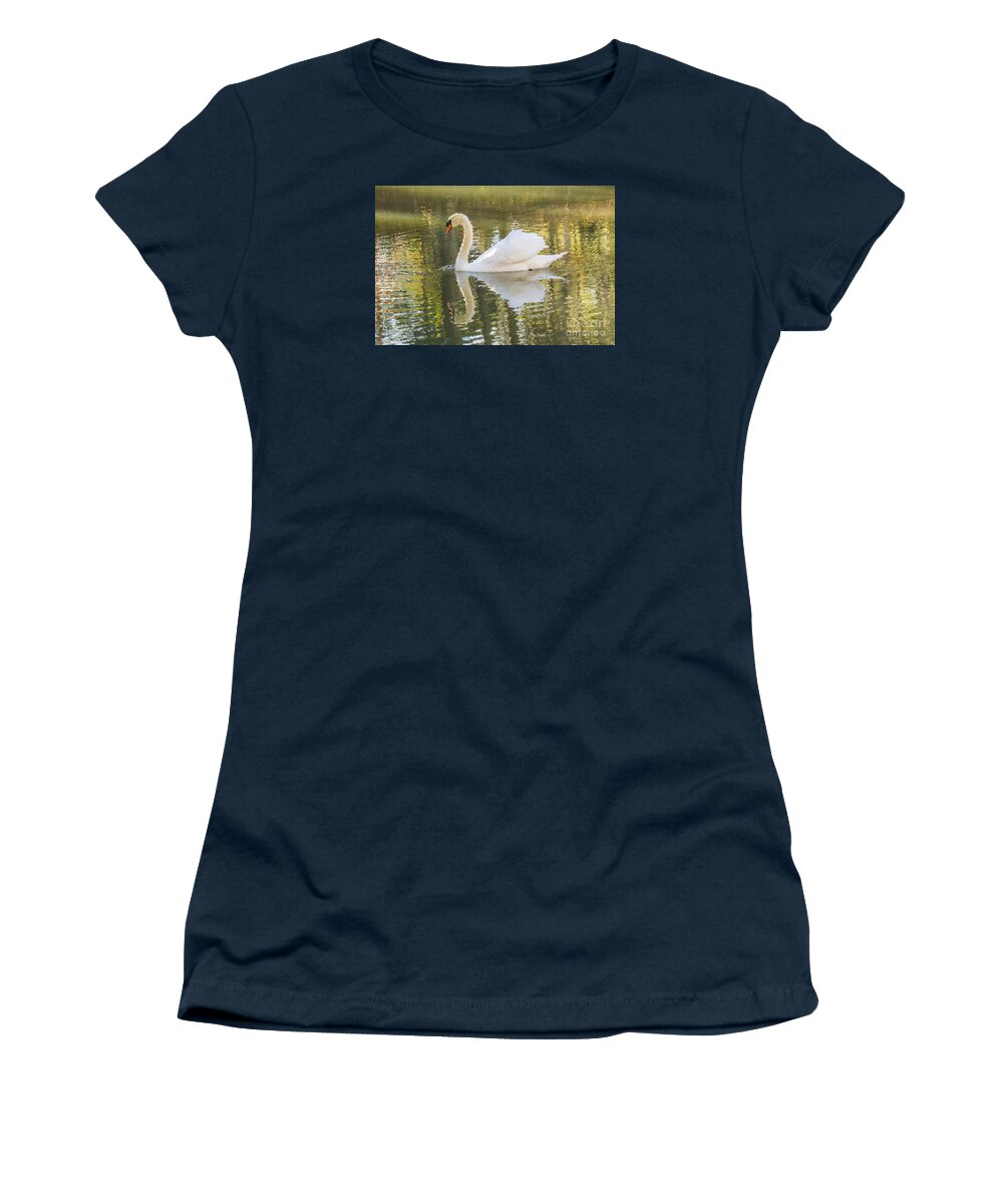 Swan Women's T-Shirt featuring the photograph Frosted Swan by Geraldine DeBoer