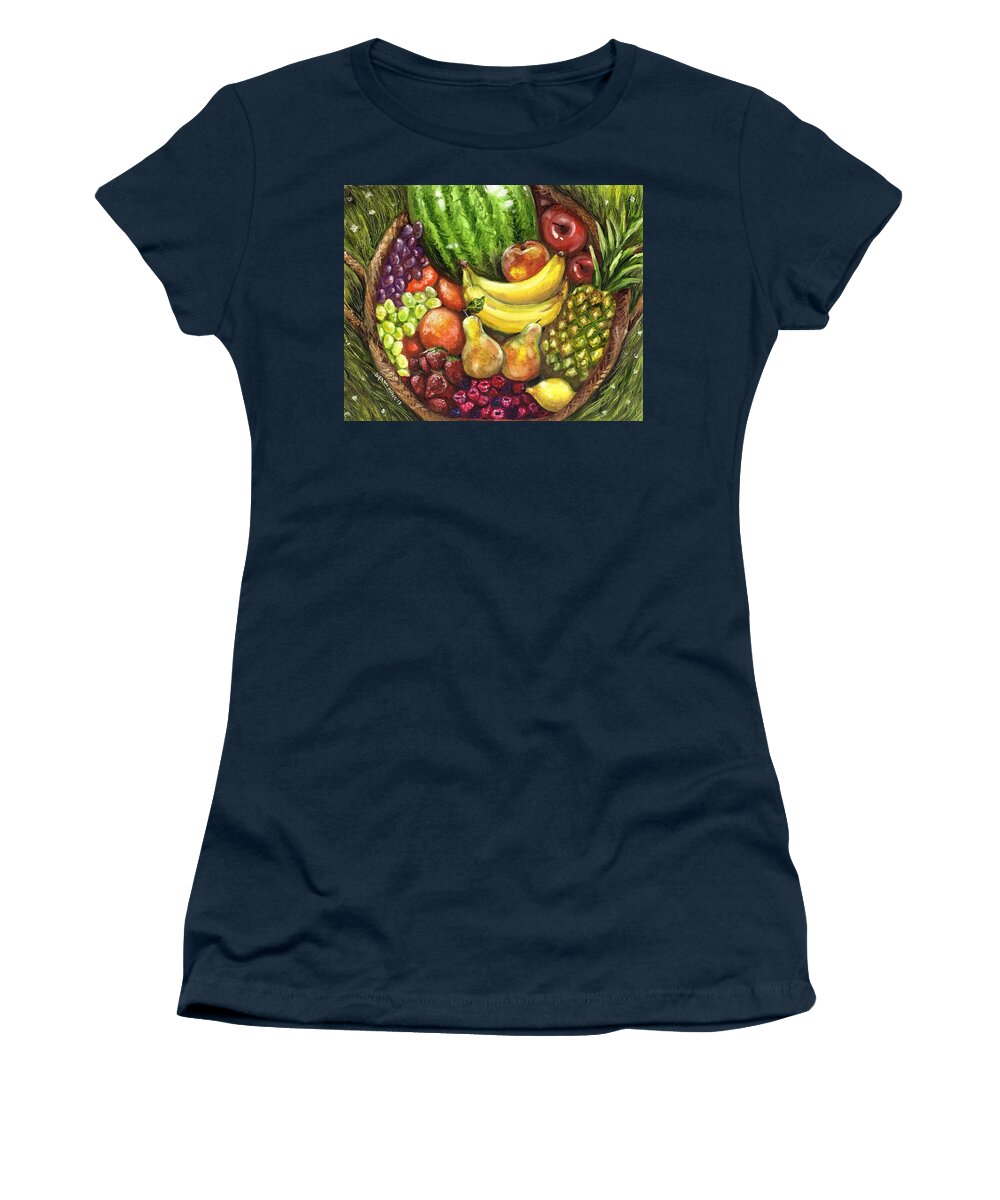Fruit Women's T-Shirt featuring the painting Fruit Basket by Shana Rowe Jackson