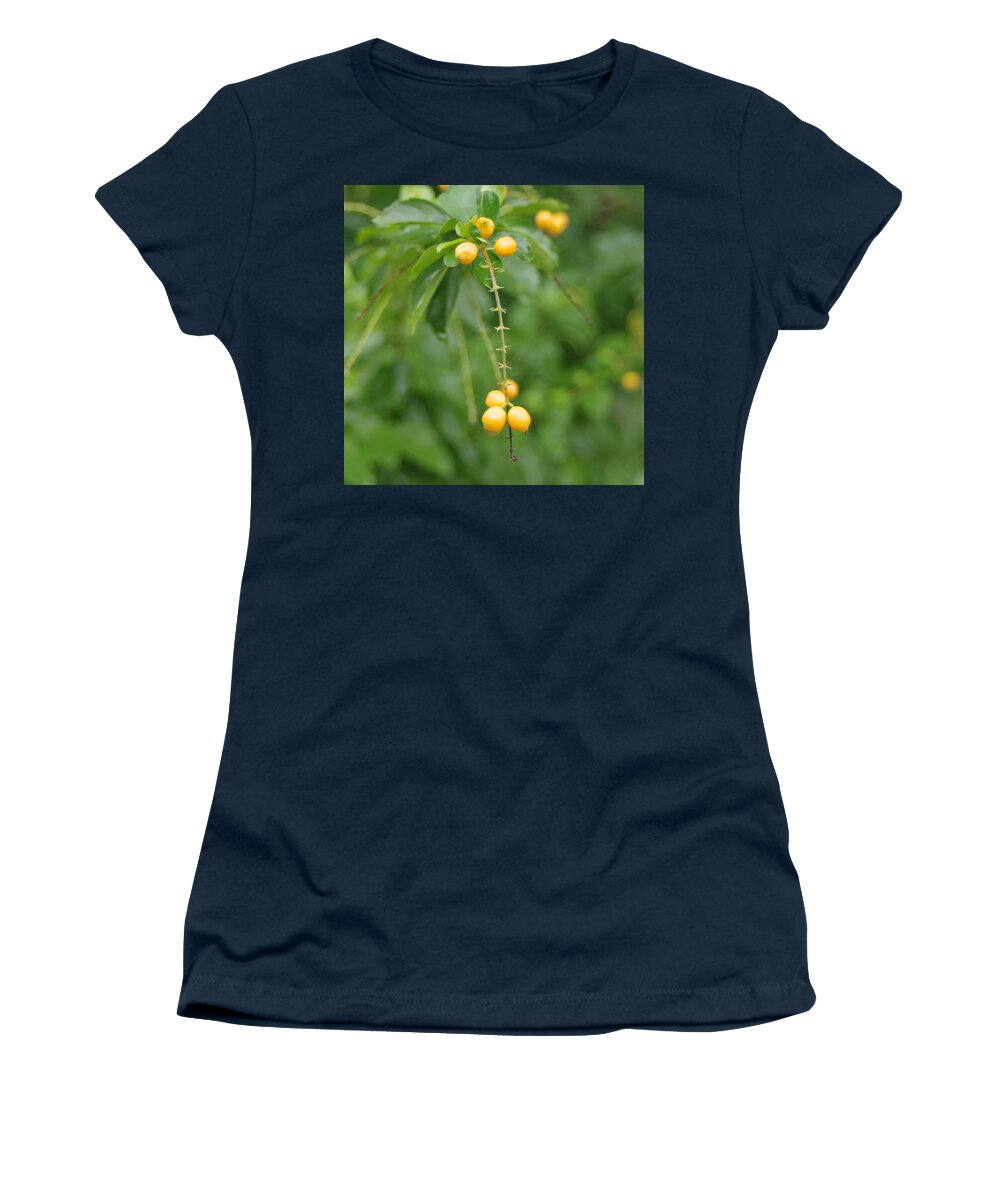 Golden Dewdrop Women's T-Shirt featuring the photograph Fruits of the Golden Dewdrop by Richard Rizzo