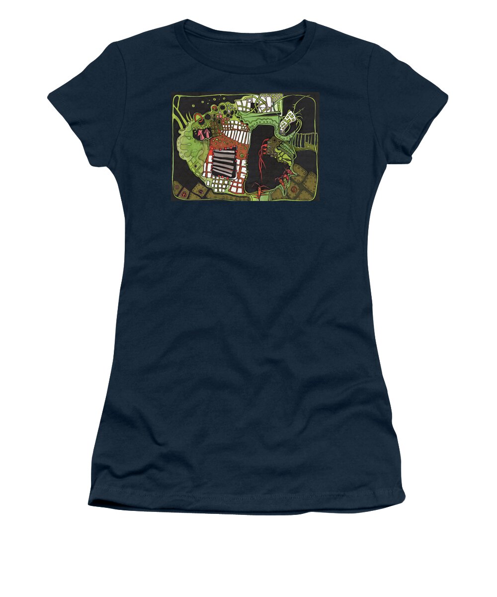 Sandra Church Women's T-Shirt featuring the mixed media Future Gardening by Sandra Church