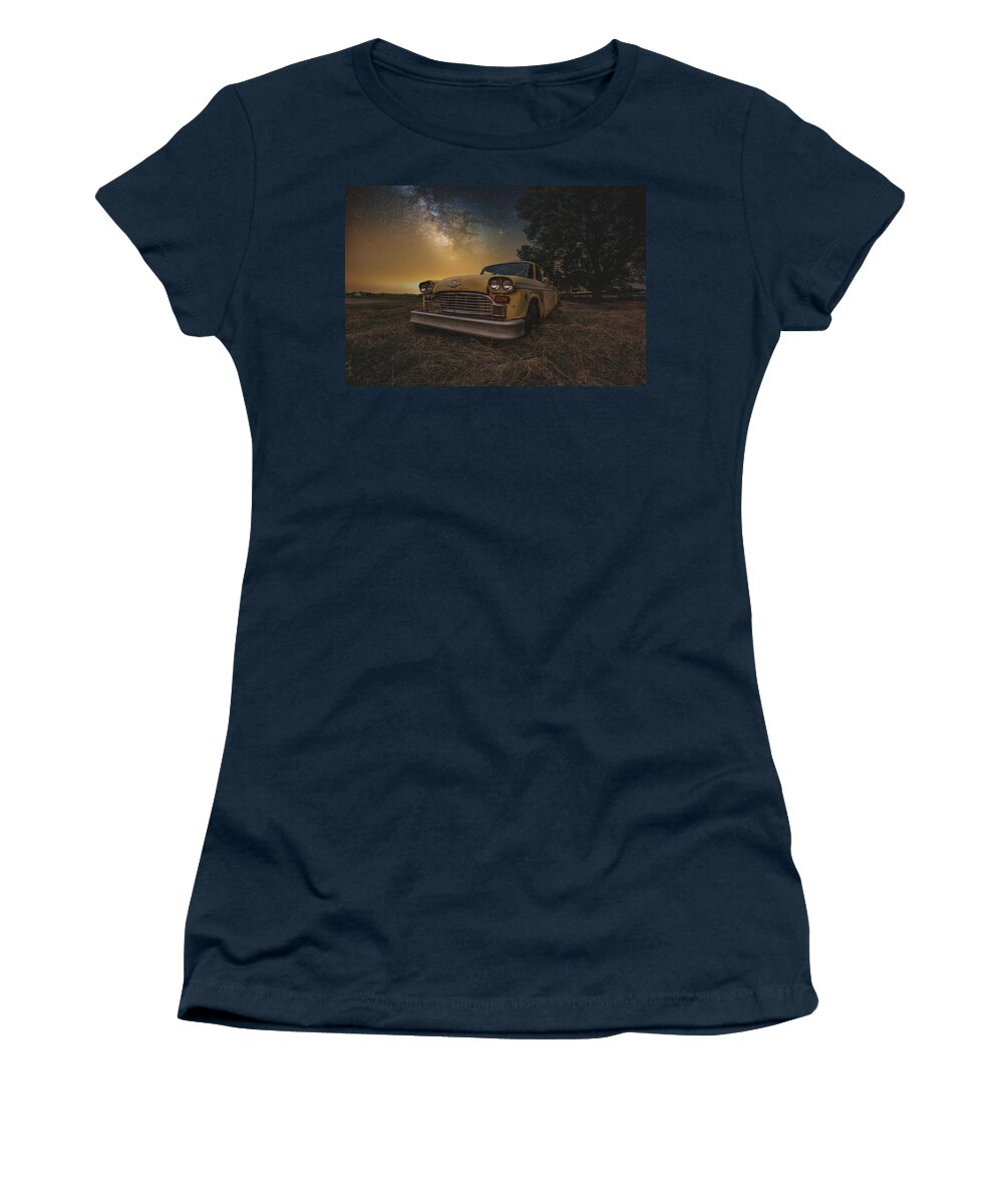  Women's T-Shirt featuring the photograph Galactic Taxi by Aaron J Groen