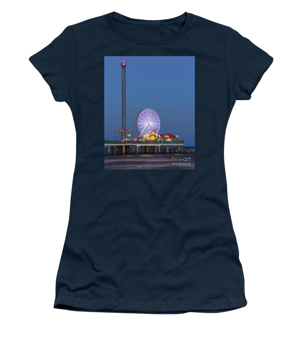 Galveston Pier Women's T-Shirt featuring the photograph Galveston Pier by Brandon Bonafede