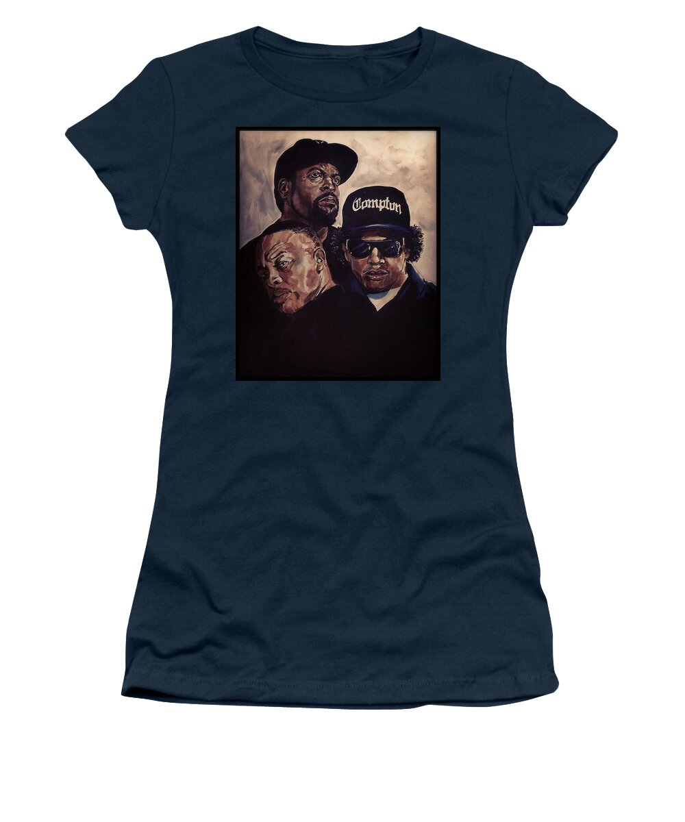 Portrait Women's T-Shirt featuring the painting Gangsta Trinity by Joel Tesch
