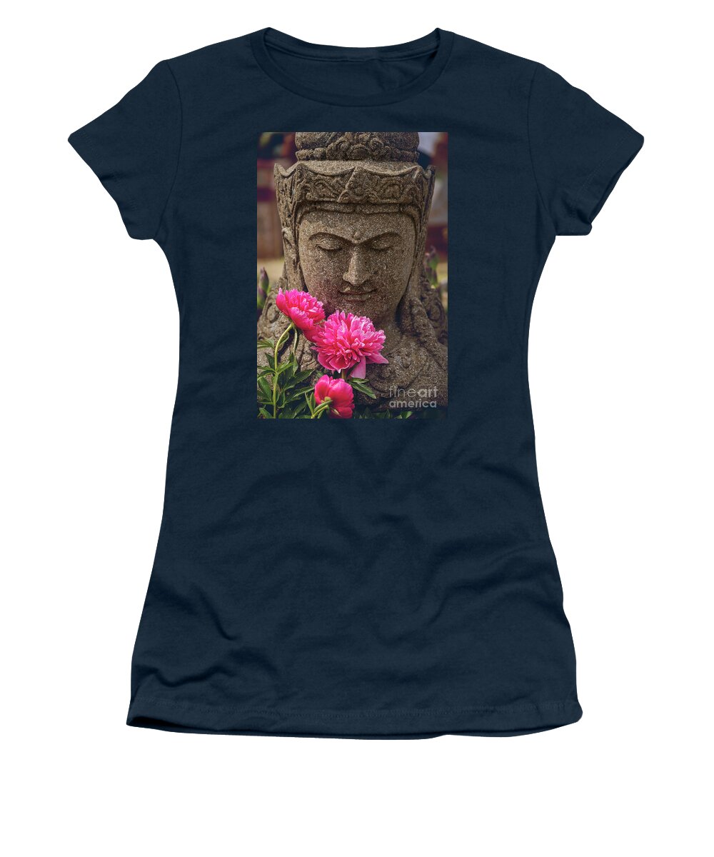 Concrete Women's T-Shirt featuring the photograph Garden statue decorative head by Sophie McAulay