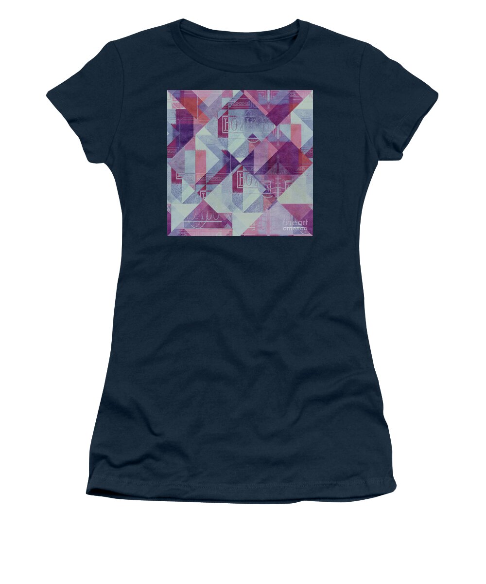 Abstract Women's T-Shirt featuring the digital art Geomix - 33-03 by Variance Collections