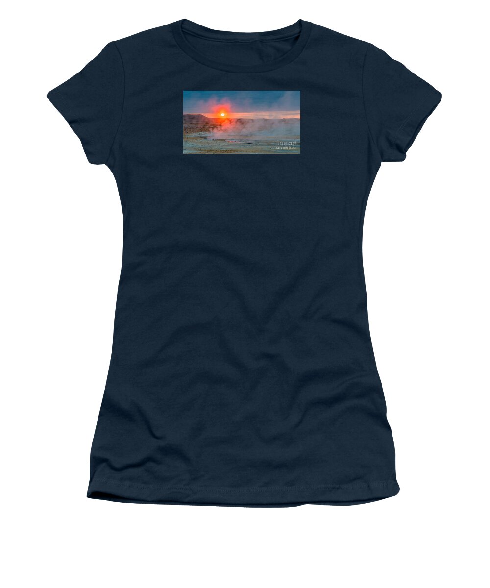 Iceland Women's T-Shirt featuring the photograph Geothermal sunrise by Izet Kapetanovic