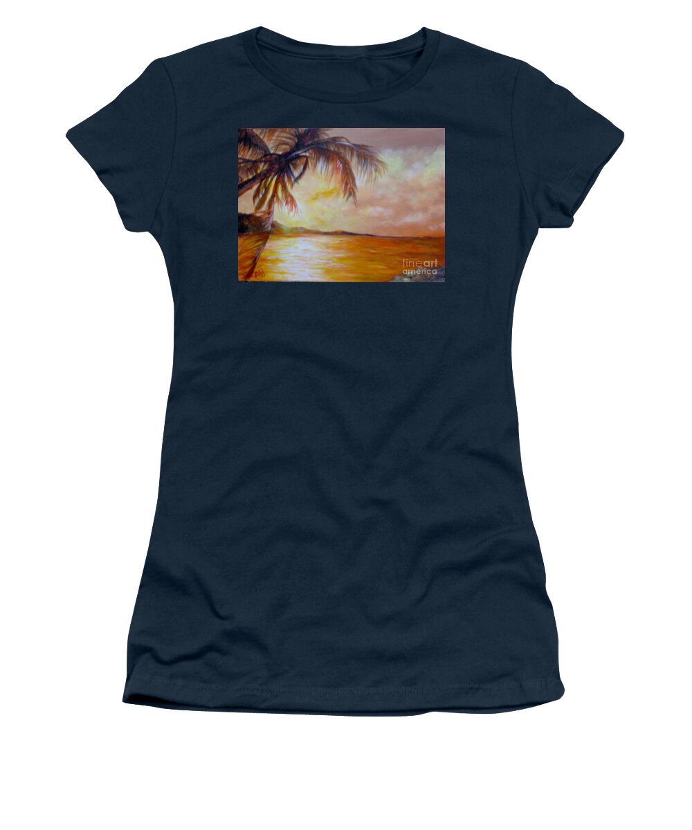 Caribbean Women's T-Shirt featuring the painting Getaway by Saundra Johnson