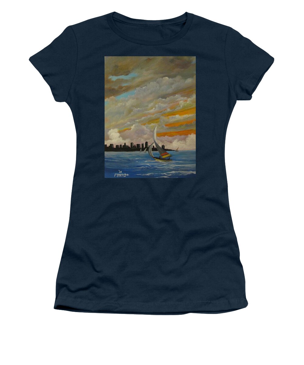 Sailing Women's T-Shirt featuring the painting Getting Away by Dave Farrow