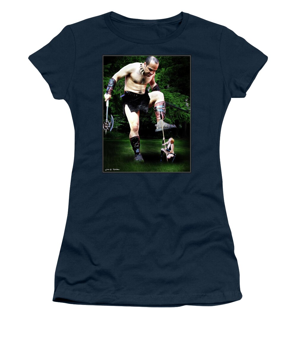 Giant Women's T-Shirt featuring the photograph Giant vs Amazon by Jon Volden