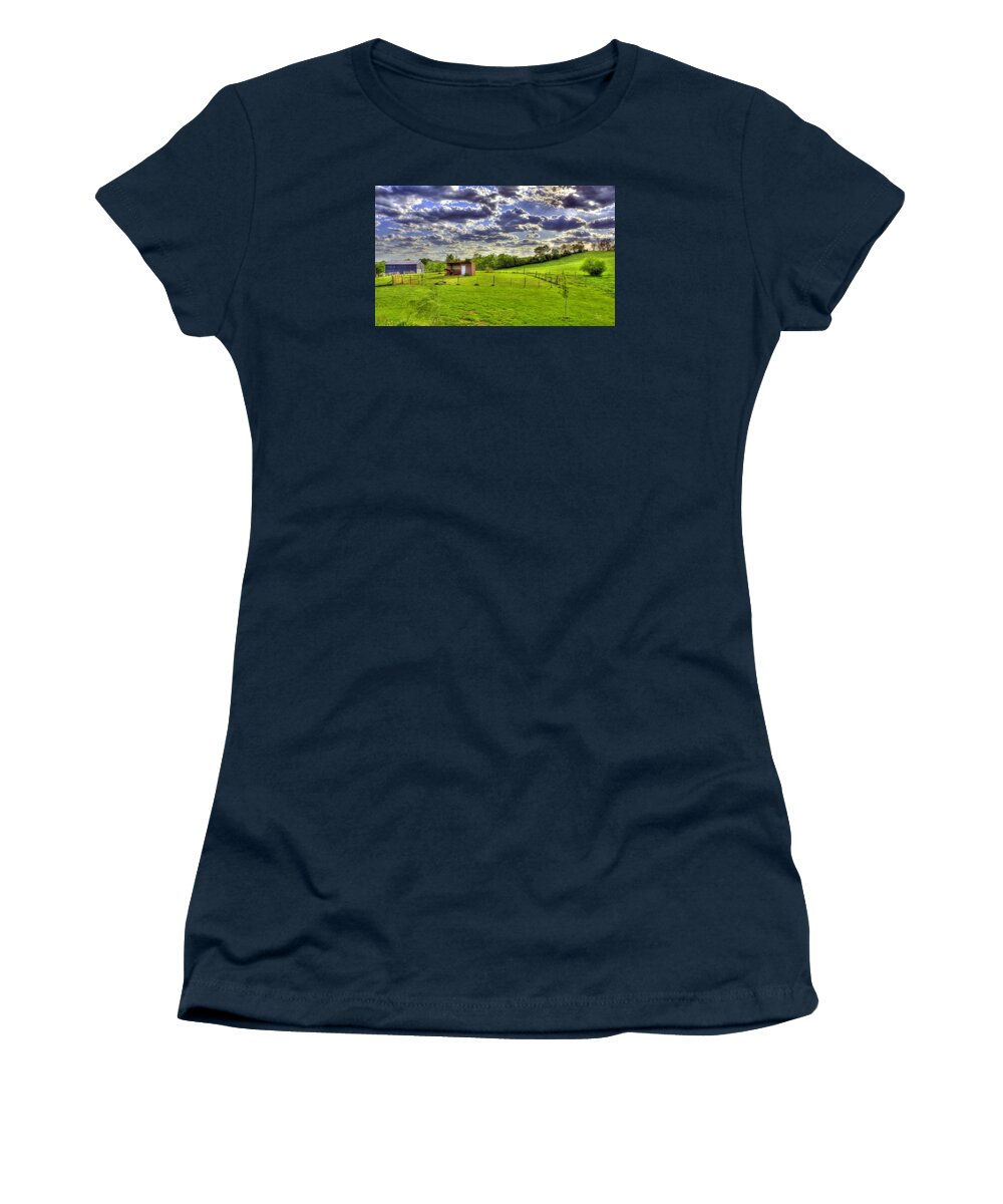 Landscape Women's T-Shirt featuring the photograph Gimme a Windbreak by Sam Davis Johnson