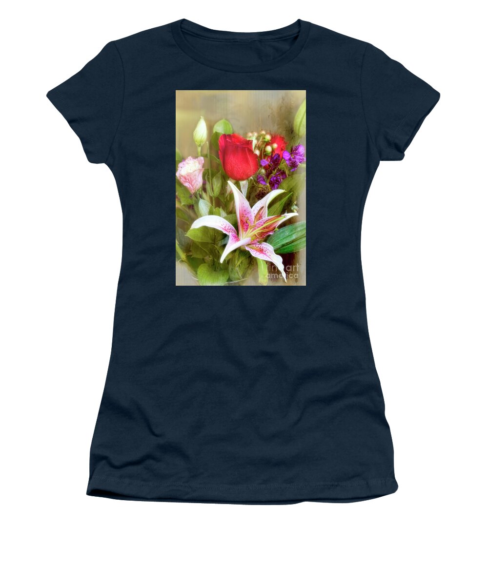 Bouquet Women's T-Shirt featuring the photograph Given With Love by Joan Bertucci
