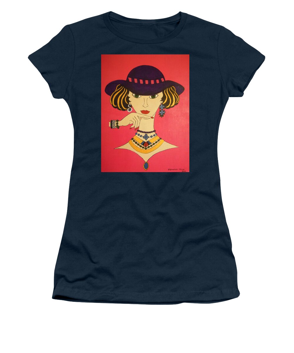 Woman Women's T-Shirt featuring the painting Glamour by Stephanie Moore