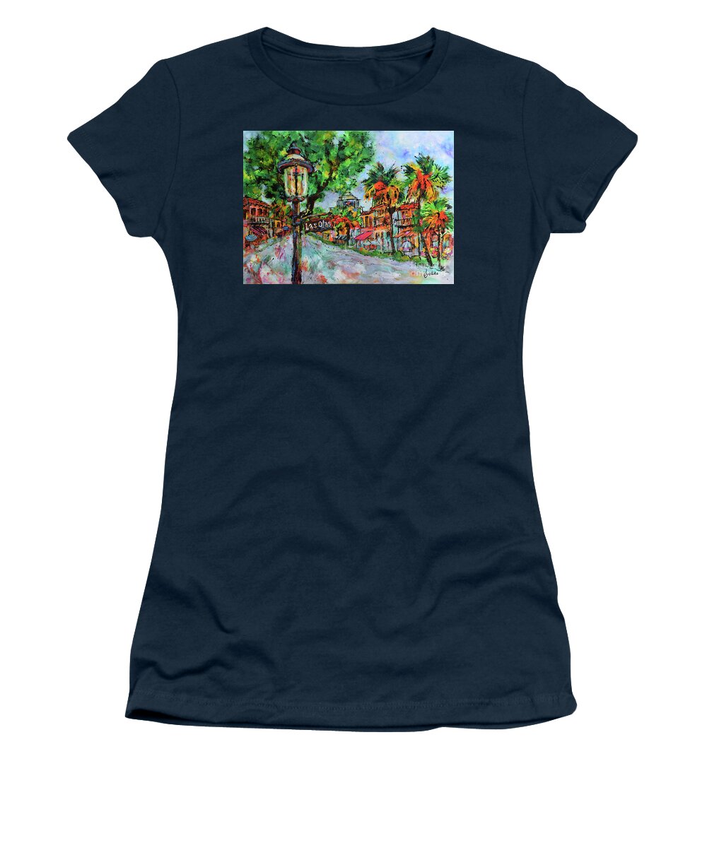Las Olas Boulevard Women's T-Shirt featuring the painting Glorious Los Olas by Jyotika Shroff