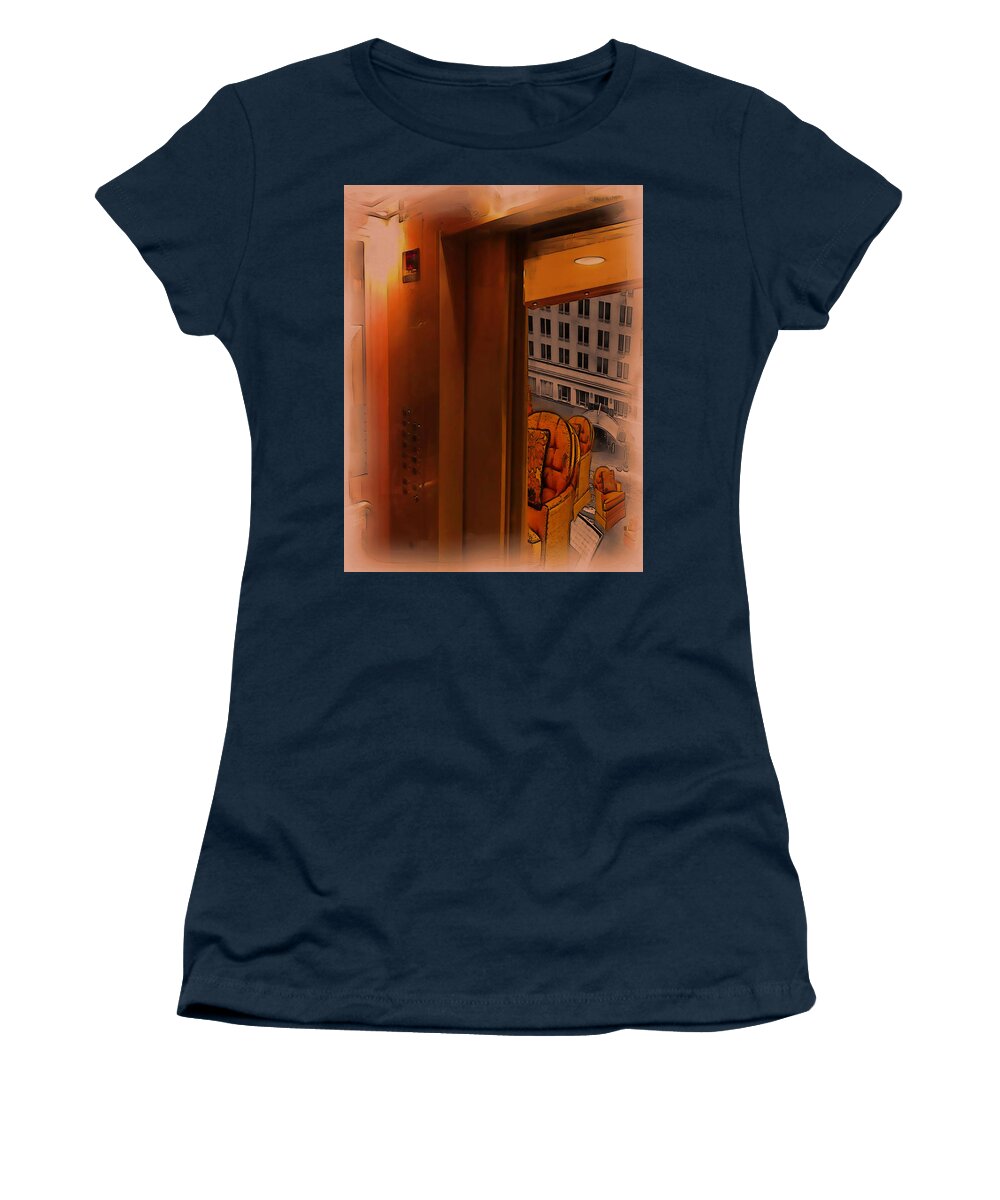 Surrealism Women's T-Shirt featuring the digital art Going Down? by Tristan Armstrong