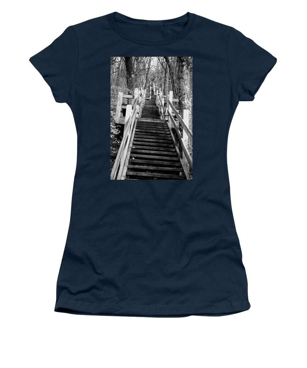 Stairs Women's T-Shirt featuring the photograph Going Up by JamieLynn Warber