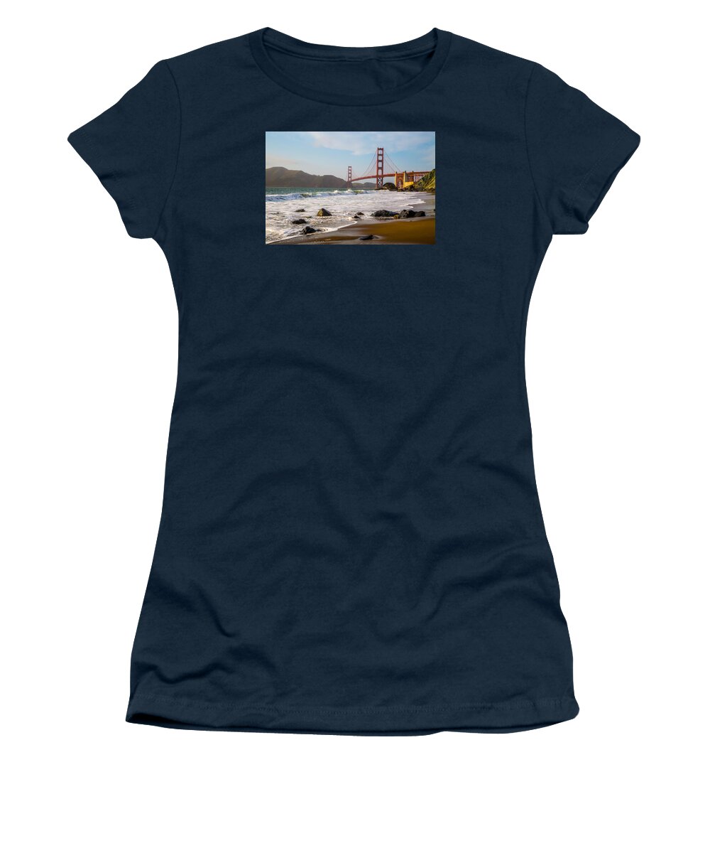 Golden Gate Bridge Women's T-Shirt featuring the photograph Golden Gate Bridge by Lev Kaytsner