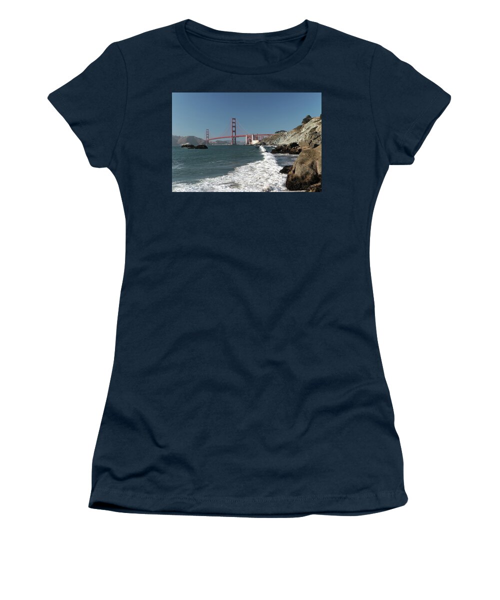 Golden Gate Bridge Women's T-Shirt featuring the photograph Golden Gate from Baker Beach by Harold Rau