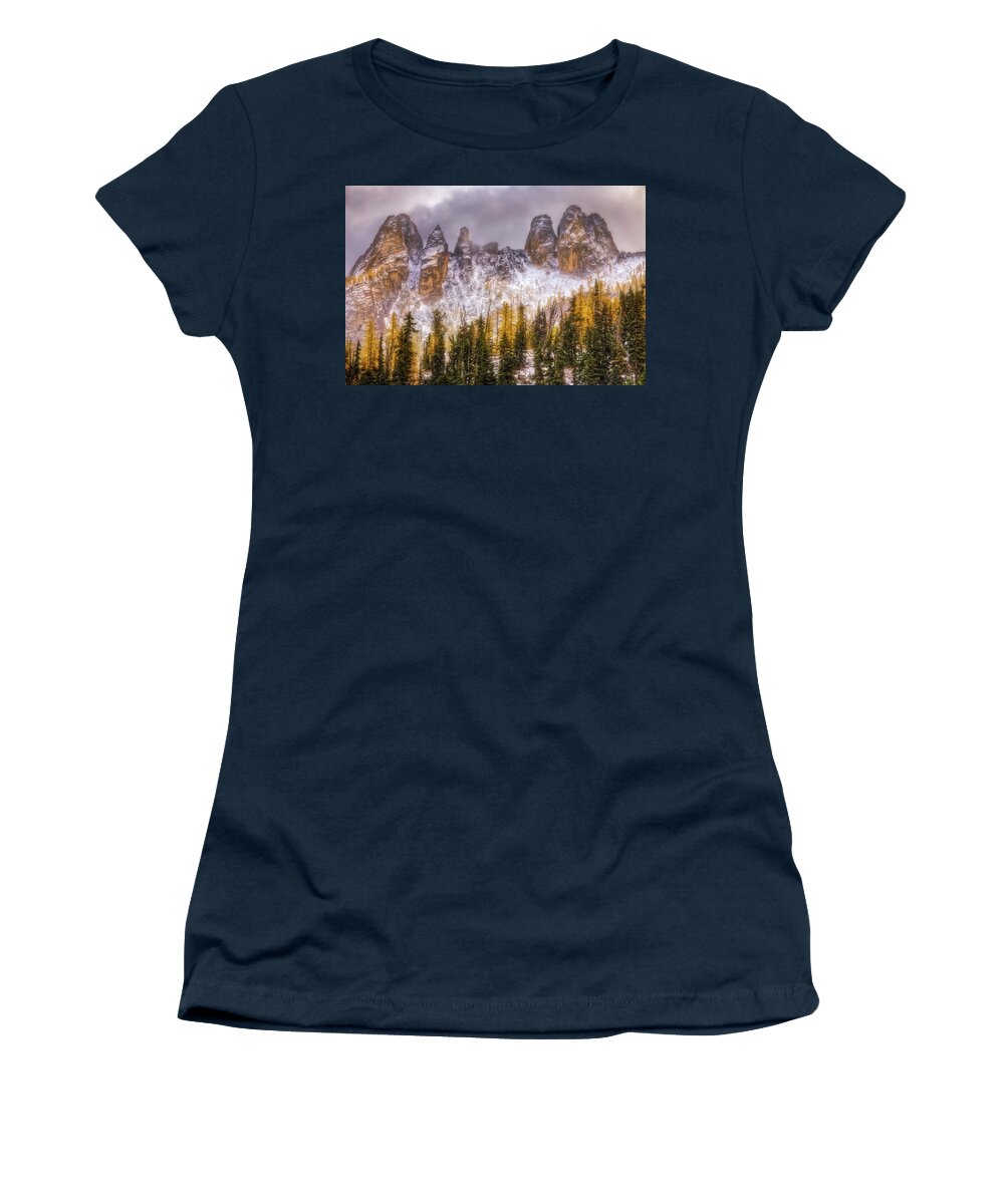 Mountains Women's T-Shirt featuring the photograph Golden Hues by Judi Kubes