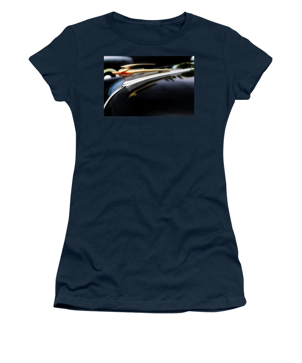Automobile Women's T-Shirt featuring the photograph Golden Stag by Mark David Gerson