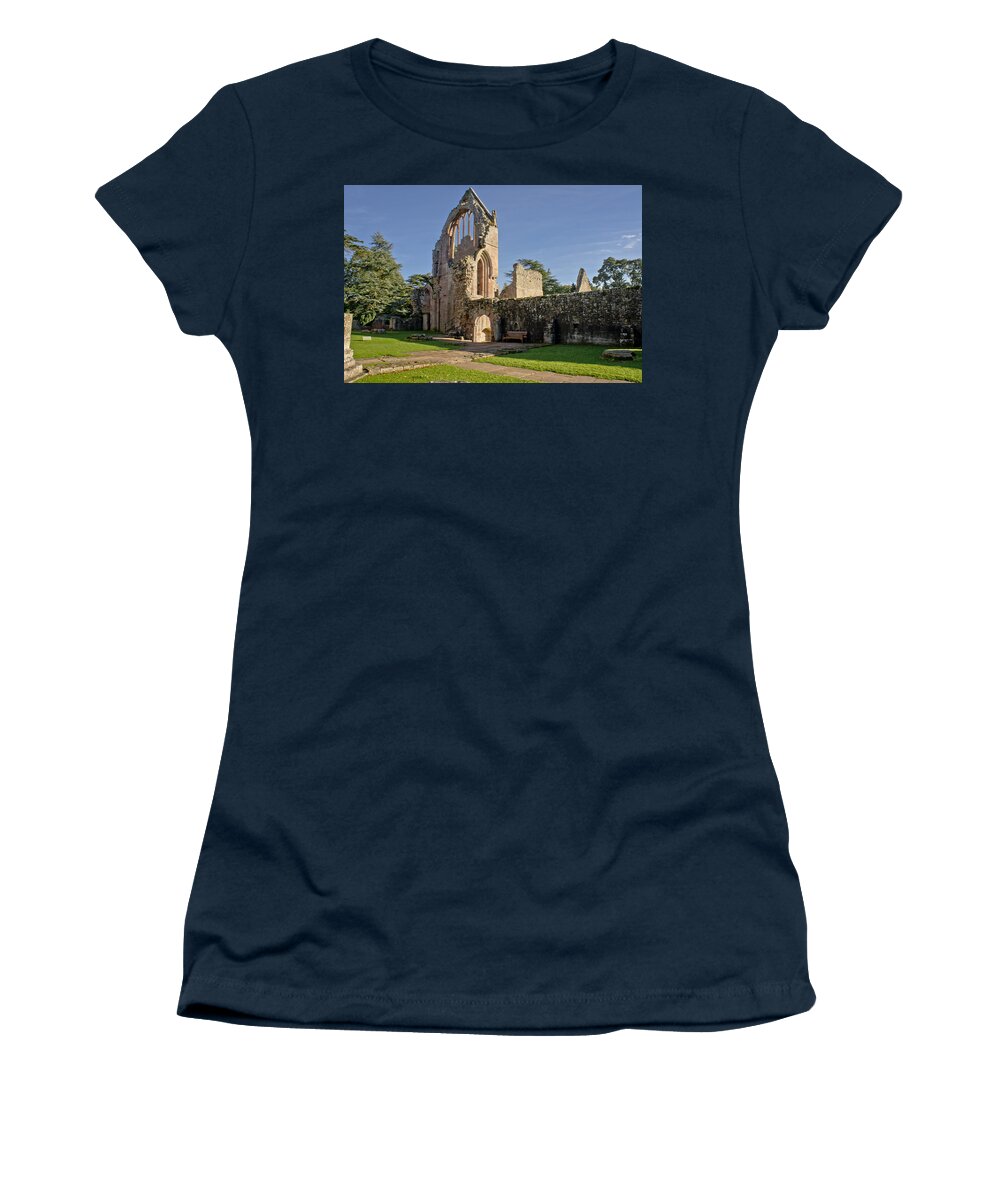 Ruins Women's T-Shirt featuring the photograph Gothic ruins. Dryburgh Abbey. by Elena Perelman