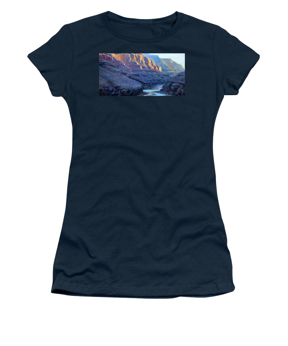 Jessica Anne Thomas Women's T-Shirt featuring the painting Grand Canyon Dawns by Jessica Anne Thomas