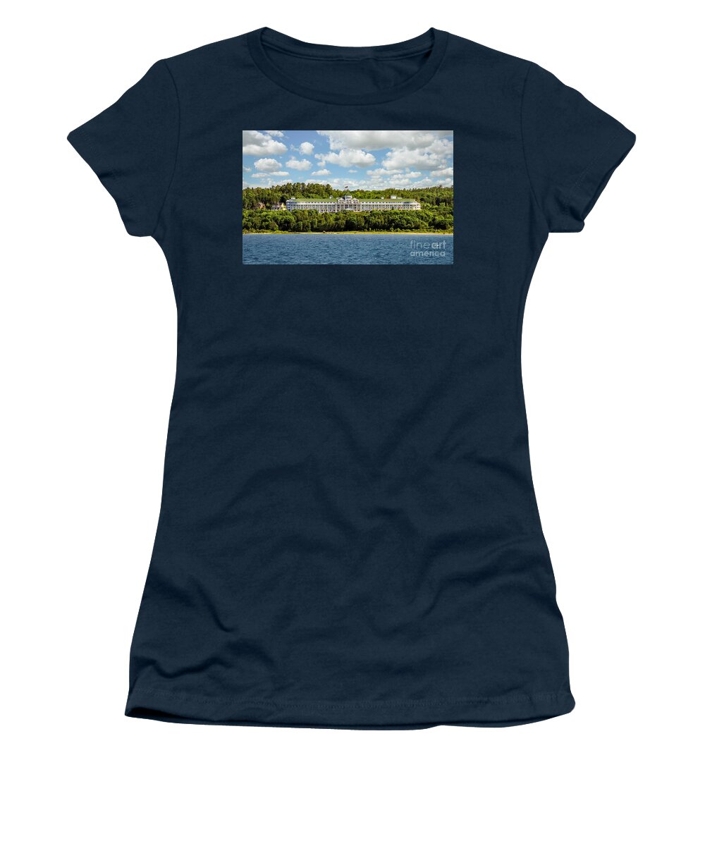 Grand Women's T-Shirt featuring the photograph Grand Hotel Mackinac Island by Karen Jorstad