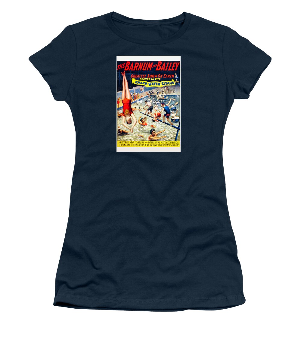 1985 Women's T-Shirt featuring the painting Grand water circus Barnum and Bailey 1895 by Vincent Monozlay