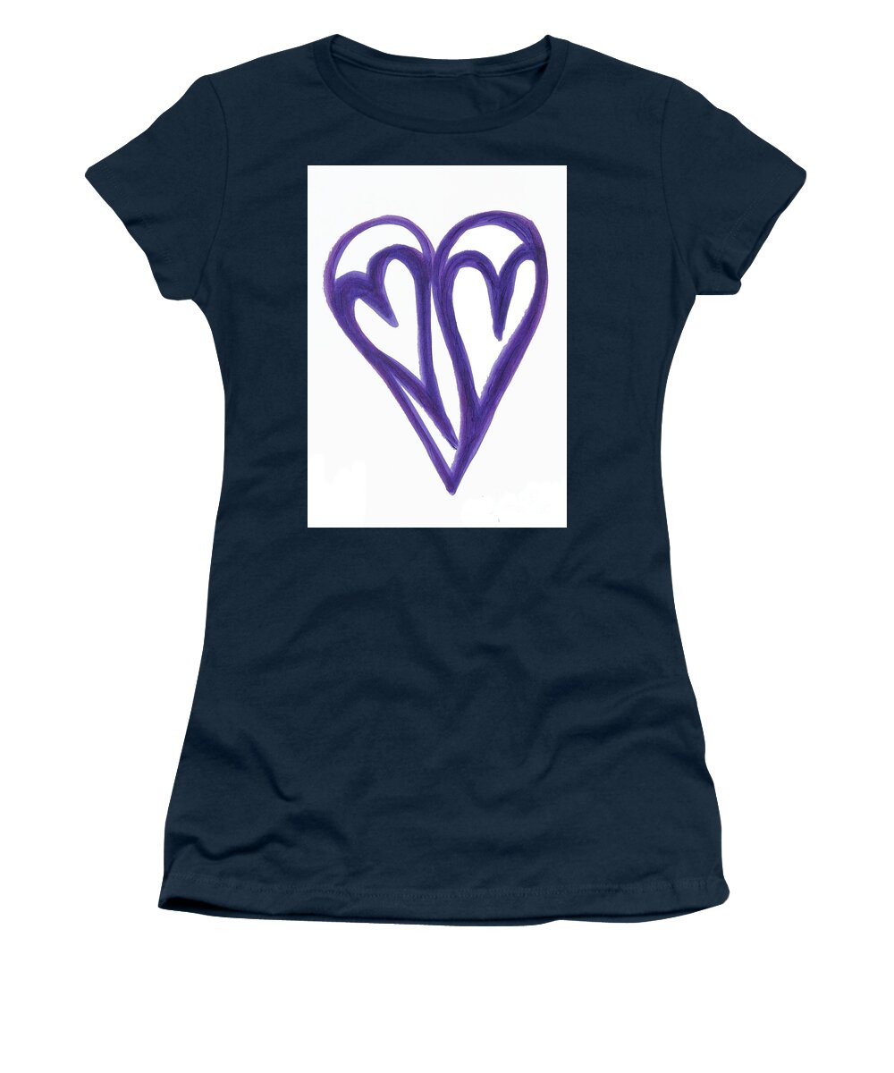 Hearts Women's T-Shirt featuring the drawing Grateful Heart Thoughtful Heart by Mars Besso