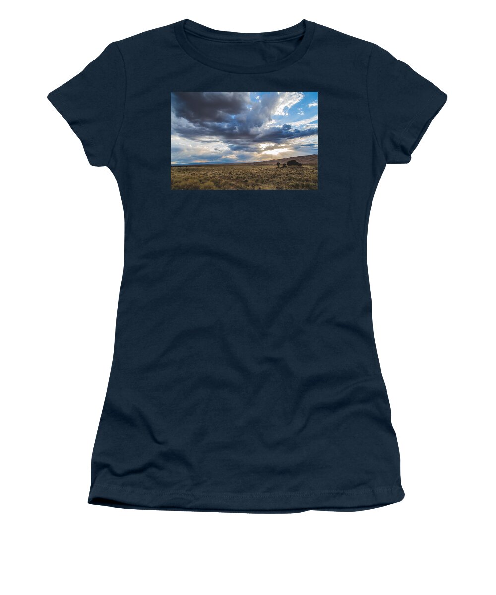 Clouds Women's T-Shirt featuring the photograph Great Sand Dunes Stormbreak by Jason Roberts
