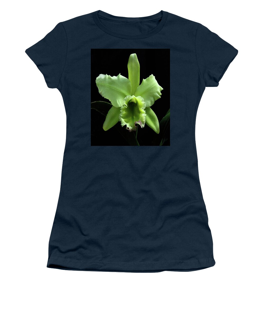 Orchid Women's T-Shirt featuring the photograph Green Cattleya by Rosalie Scanlon