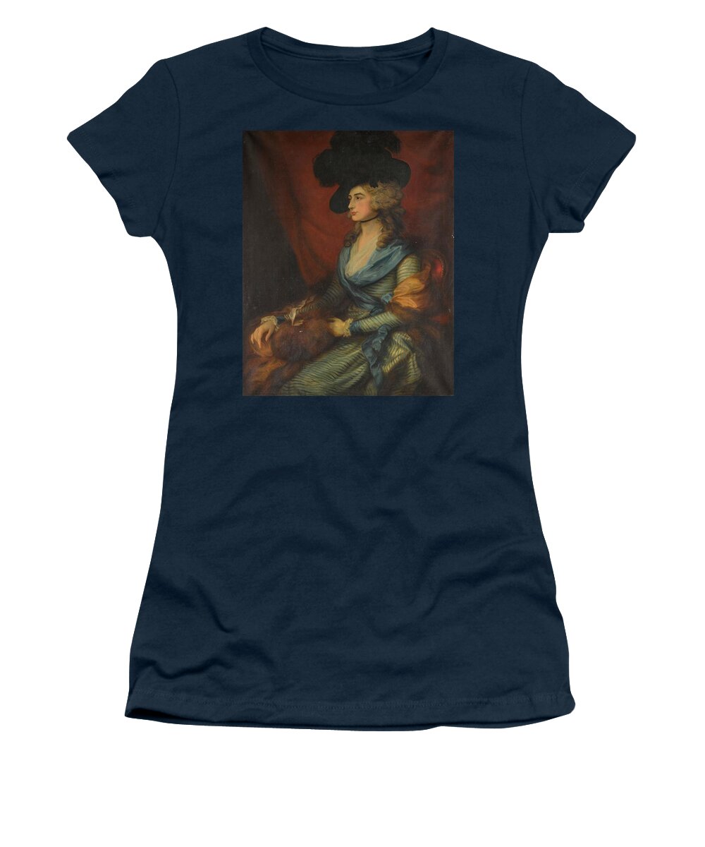 F. Greenwood A Copy After The Portrait Of Mrs Siddons Women's T-Shirt featuring the painting Greenwood A COPY AFTER THE PORTRAIT OF MRS SIDDONS by MotionAge Designs