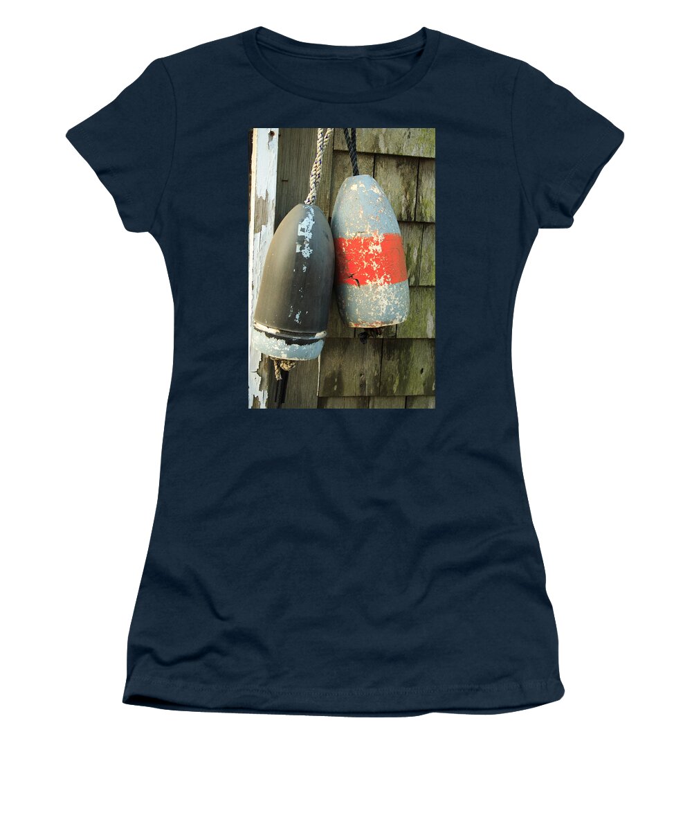 Seascape Women's T-Shirt featuring the photograph Grey Bouys by Doug Mills