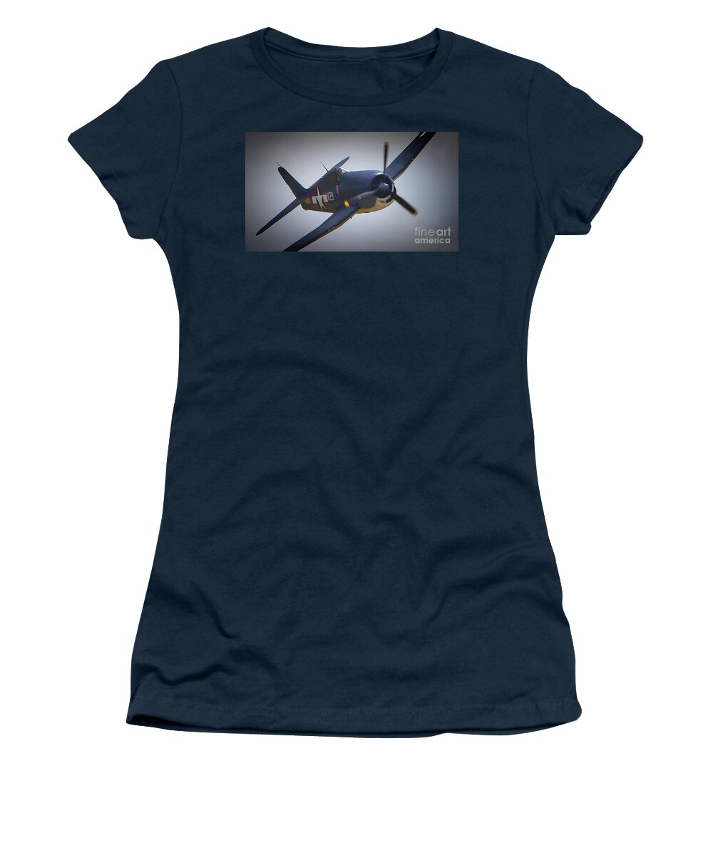 Transportation. Airplane Women's T-Shirt featuring the photograph Grumman F6F Hellcat K-29 by Gus McCrea