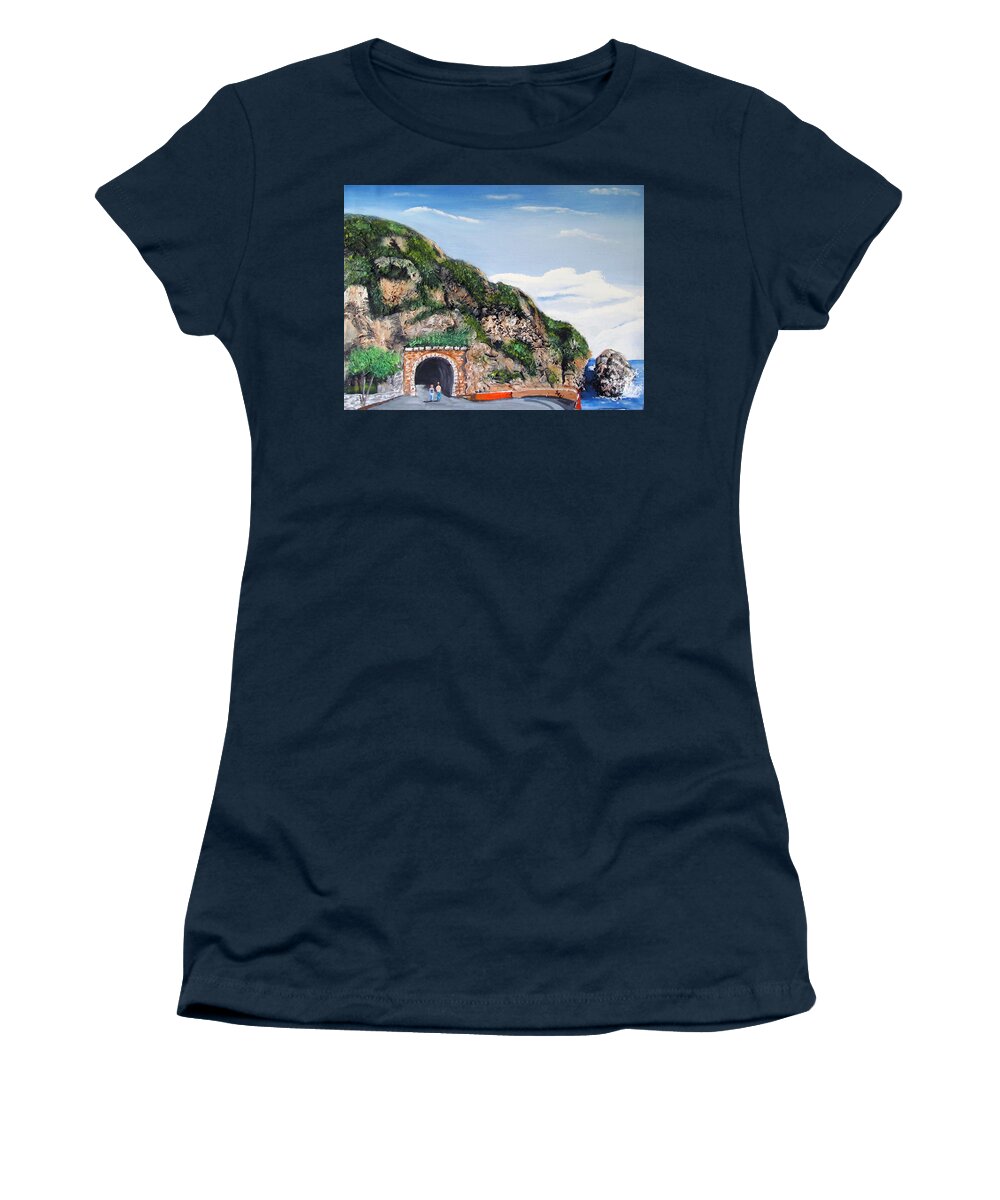 Guajataca Tunnel Women's T-Shirt featuring the painting Guajataca Tunnel by Luis F Rodriguez